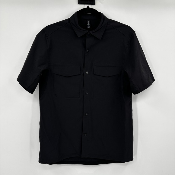 Lululemon Men Short Sleeve Button Up Shirt Black Size XS - Picture 4 of 8